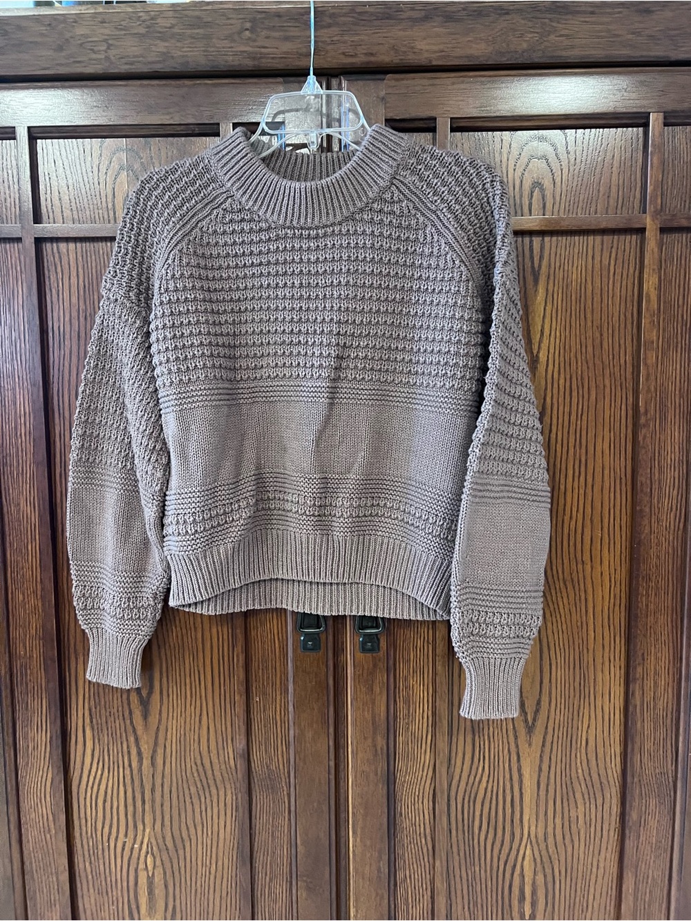 Universal Thread Sweater Womens Sz L Mauve Textured Knit Cotton Pullover